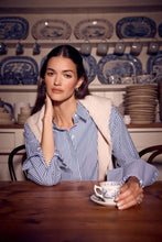 Load image into Gallery viewer, Boyfriend Shirt-Navy Stripe