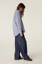 Load image into Gallery viewer, Boyfriend Shirt-Navy Stripe
