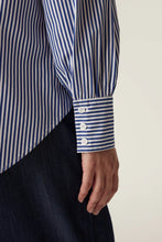 Load image into Gallery viewer, Boyfriend Shirt-Navy Stripe