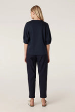 Load image into Gallery viewer, Pima Lantern Sleeve Top-Navy