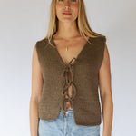 Load image into Gallery viewer, Tie Vest- Natural (and Mocha)