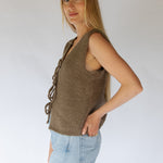 Load image into Gallery viewer, Tie Vest- Natural (and Mocha)