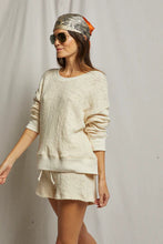 Load image into Gallery viewer, Juliette-Cotton Slub Mesh Sweatshirt-Natural