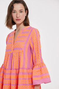 Ella Dress-Neon Orange/Fushia