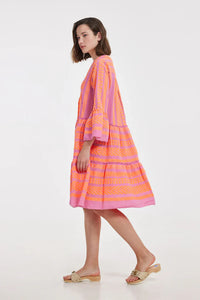 Ella Dress-Neon Orange/Fushia