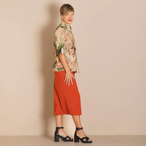 Roses Linen Trapeze Shirt