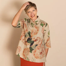 Load image into Gallery viewer, Roses Linen Trapeze Shirt