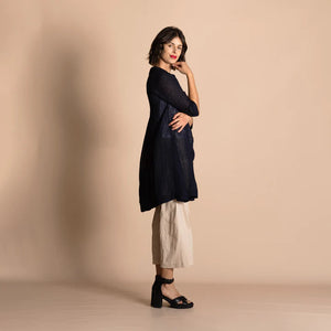 Muslin Dress Coat-French Navy