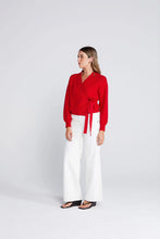 Load image into Gallery viewer, Wrapt Cardigan-Red Scarlet