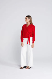 Wrapt Cardigan-Red Scarlet