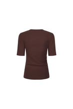 Load image into Gallery viewer, Ruched SS Tee-Chocolate