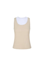 Load image into Gallery viewer, Millie Double Layer Tank-Sand/White