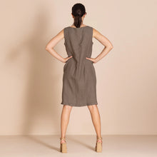 Load image into Gallery viewer, Linen Pleat Shift-Blush, Fern &amp; Taupe