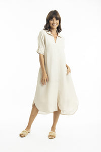 Linen Shirt Dress Midi