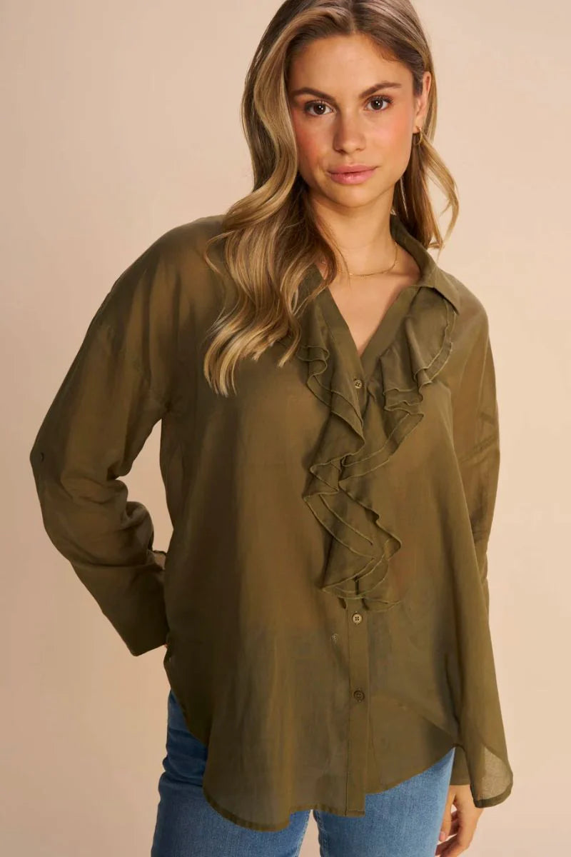 Jelena Voile Shirt-Burnt Olive