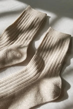 Load image into Gallery viewer, Her Socks Lurex-Ivory Gold Glitter