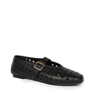 Melanie Ballet-Black Calf Leather