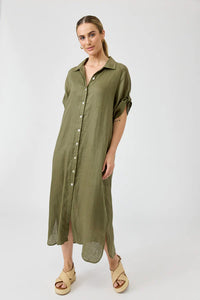 Studio Shirt Dress-100% Linen