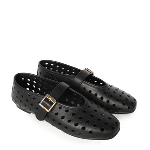 Melanie Ballet-Black Calf Leather