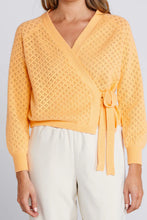 Load image into Gallery viewer, Wrapt Cardigan-Peach Pointelle