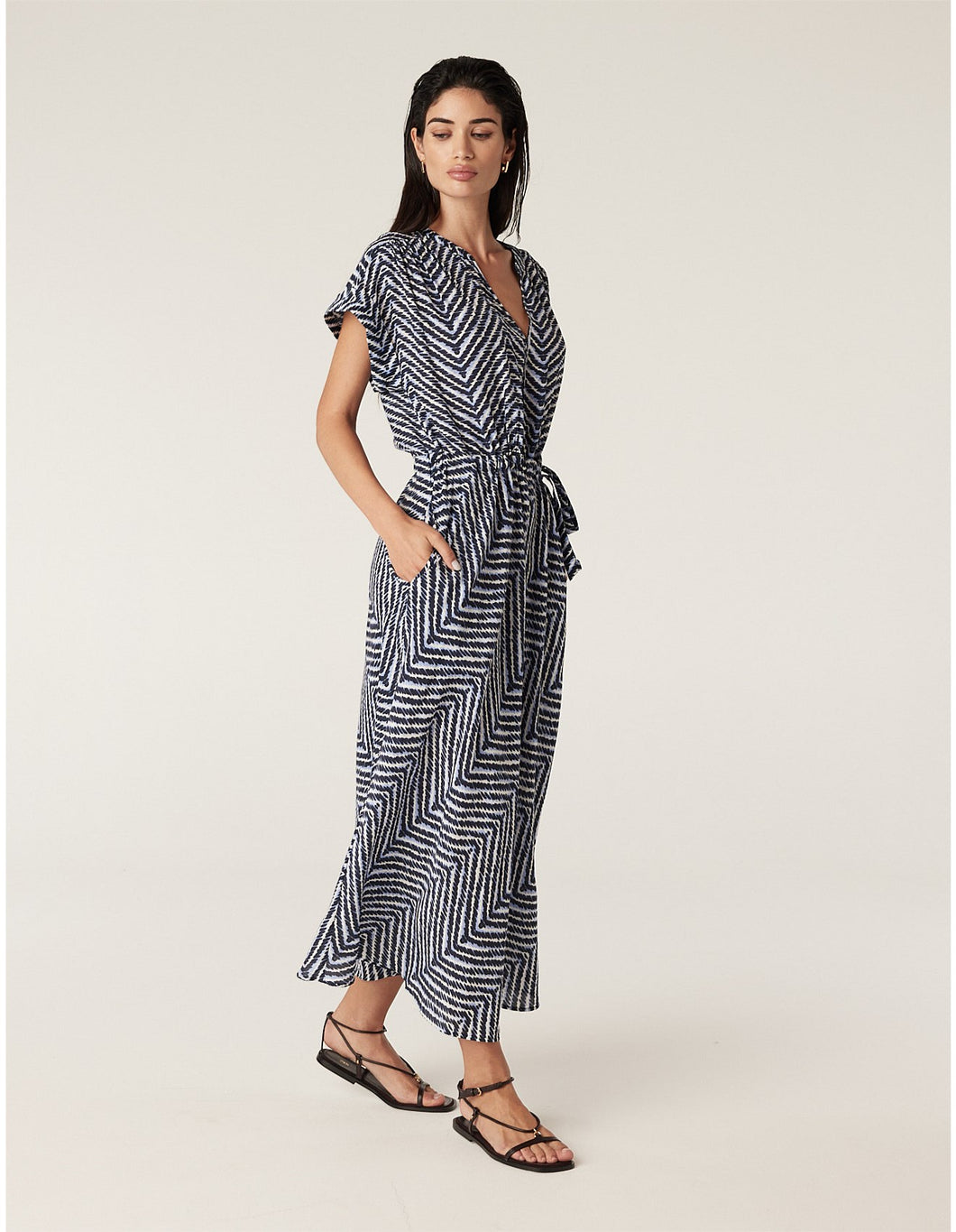 Sea Breeze Dress-Chevron Print