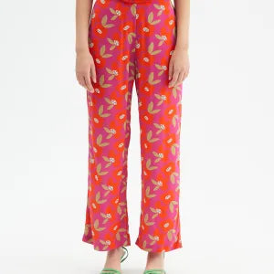 Trousers-Hibiscus Print