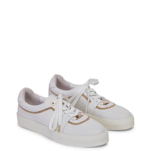 Amanza Trainer-White Embossed Calf