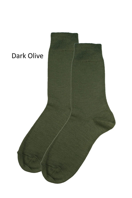 Merino Wool Comfort Top Crew-Dark Olive