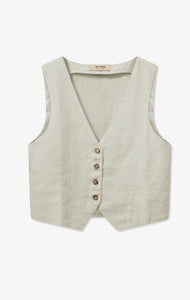 Melka Tili Linen Vest-Cement