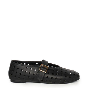 Melanie Ballet-Black Calf Leather