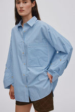 Load image into Gallery viewer, Bobbie-Navy/White Stripe Oversize Shirt