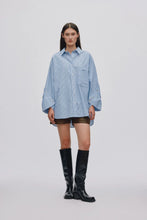 Load image into Gallery viewer, Bobbie-Navy/White Stripe Oversize Shirt