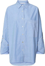 Load image into Gallery viewer, Bobbie-Navy/White Stripe Oversize Shirt