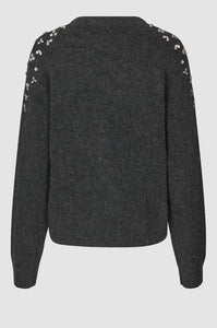 Sparkling Knit O-Neck-Grey Melange