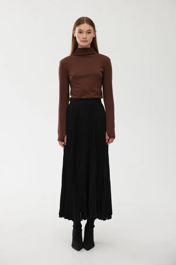 Goldie Pleat Skirt-Black