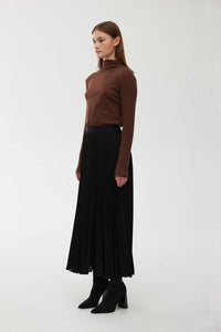 Goldie Pleat Skirt-Black