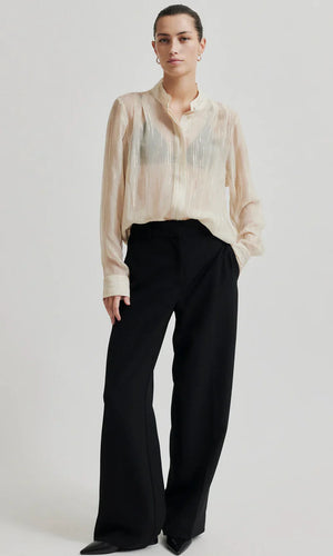 Fique Straight Trousers-Black