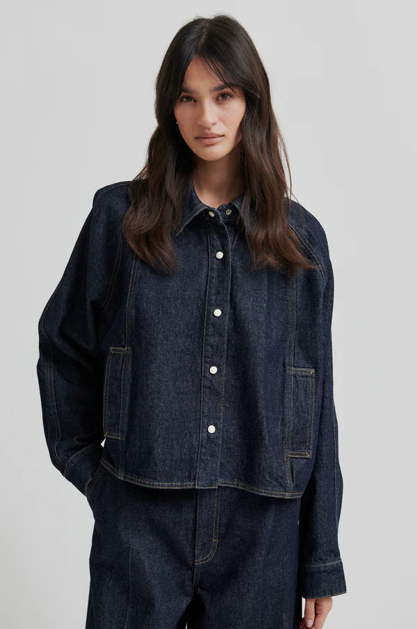 Columbus Shirt-Dark Blue Denim