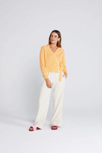 Wrapt Cardigan-Peach Pointelle