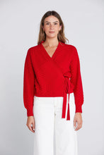 Load image into Gallery viewer, Wrapt Cardigan-Red Scarlet