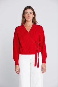 Wrapt Cardigan-Red Scarlet