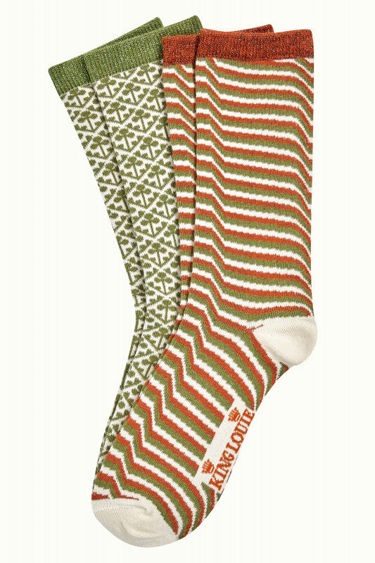 Socks 2 Pack Lou Lou-Caramel