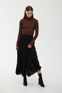 Goldie Pleat Skirt-Black