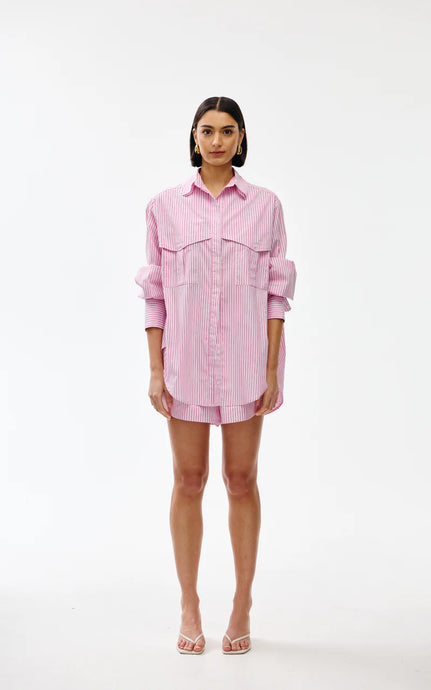 Riley Shirt-Pink Pinstripe