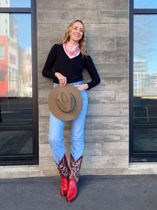 The DH x Kaylee Bell Cowboy Up Pink Petite Silk Scarf
