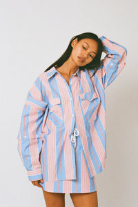 Eastern Shirt-Baby Blue/Pink