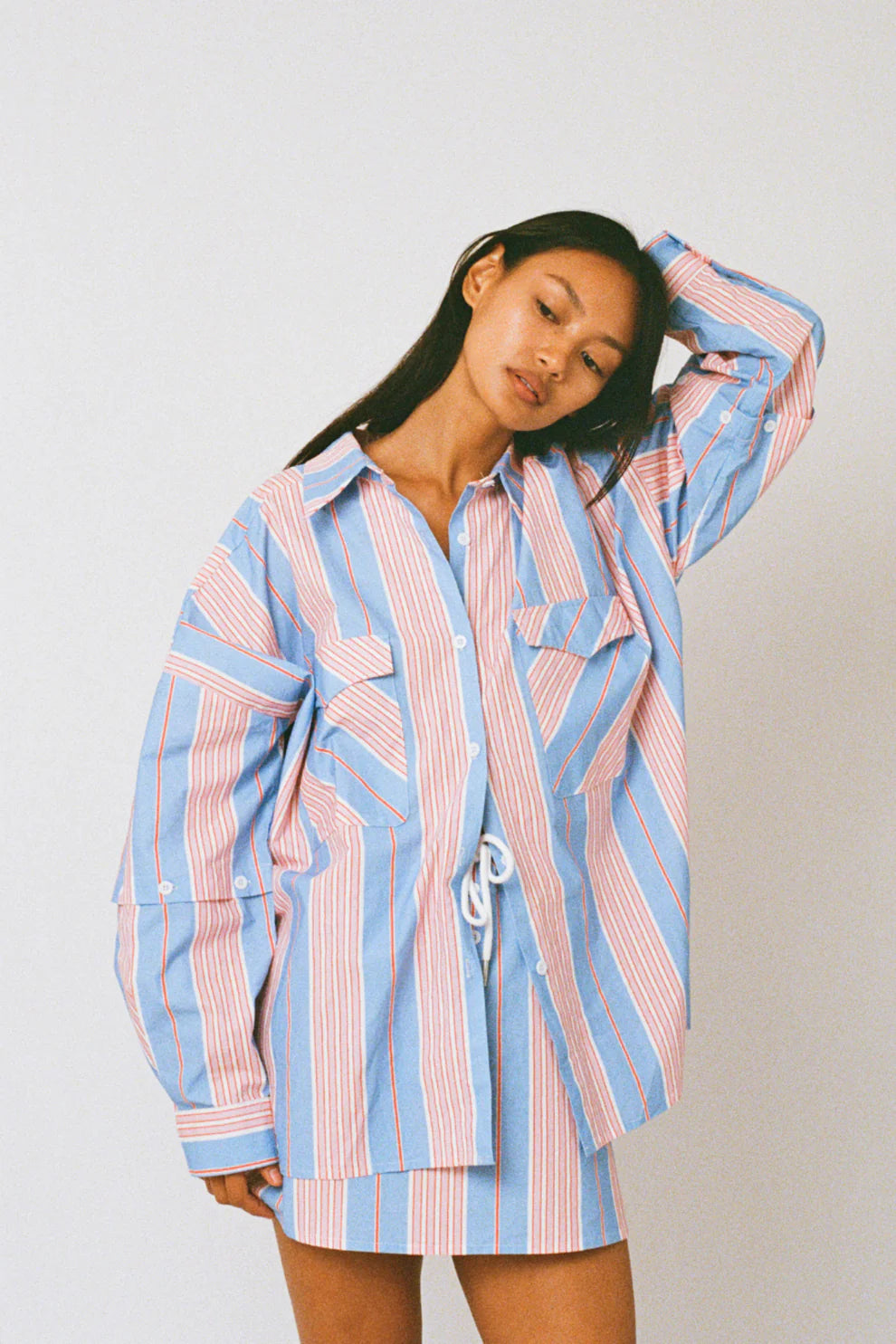Eastern Shirt-Baby Blue/Pink