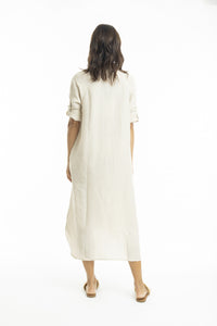 Linen Shirt Dress Midi