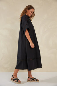 Adelfia Shirt Dress-Domino