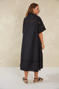 Adelfia Shirt Dress-Domino